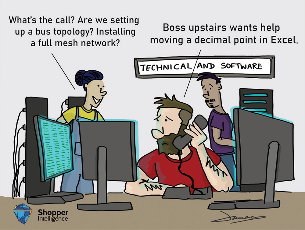 illustration of people working in office